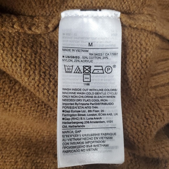 Gap Womens Camel Brown Turtleneck Sweater Dress Cotton Blend Size M Relaxed Fit - Picture 4 of 8